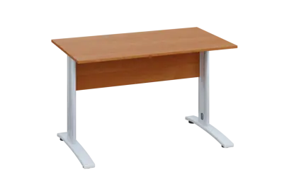 EPK 27 - 12 stůl kancelářský, kovová podnož bílá, deska 25 mm, široký 1200 mm, olše jantar